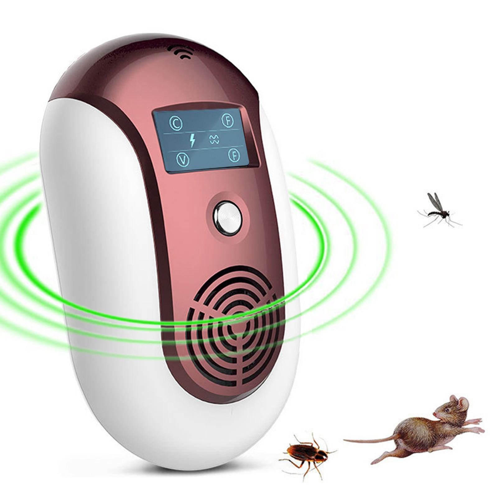 Plug-in Ultrasonic Pest Repellent Portable Electric Mosquito Rat Repeller với đèn nhấp nháy tần số không đổi hoặc thay đổi
