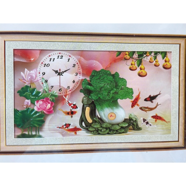 tranh thêu chữ thập Bắp cải phong thủy 55x35cm - chưa thêu