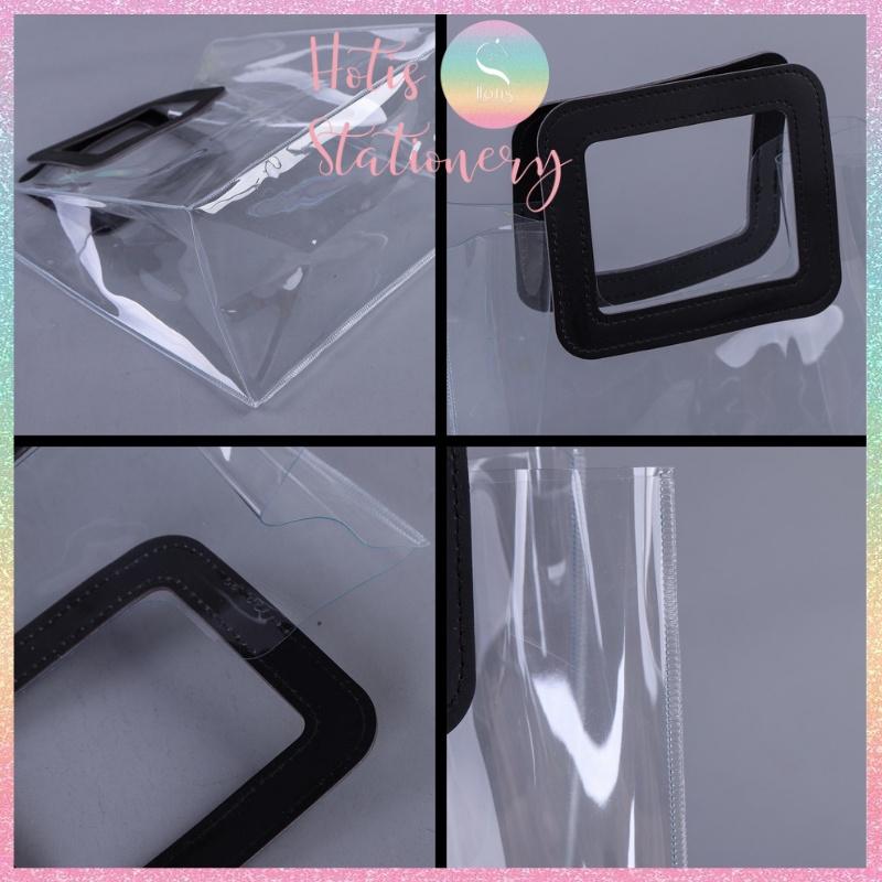 Túi PVC trong suốt loại dày cầm tay đựng quà tặng, mỹ phẩm - Nhiều kích cỡ, màu sắc