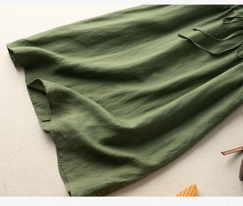 Đầm suông linen cao cấp, đầm công sở, đầm sơ mi thắt eo, phong cách Hàn Quốc hot AH74