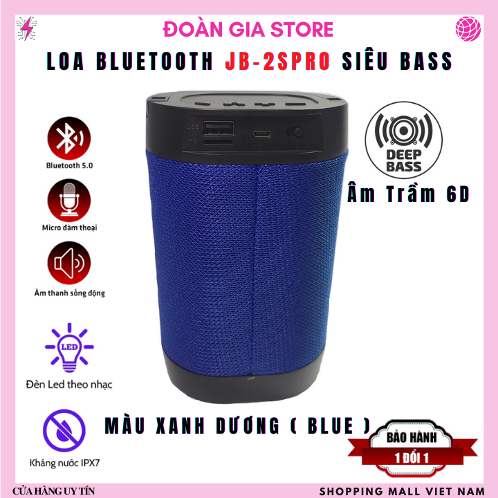 Loa bluetooth JB-PRO-2S Siêu bass 7W mẫu mới cao cấp nhiều tính năng mới , có công nghệ Deep Bass 9D