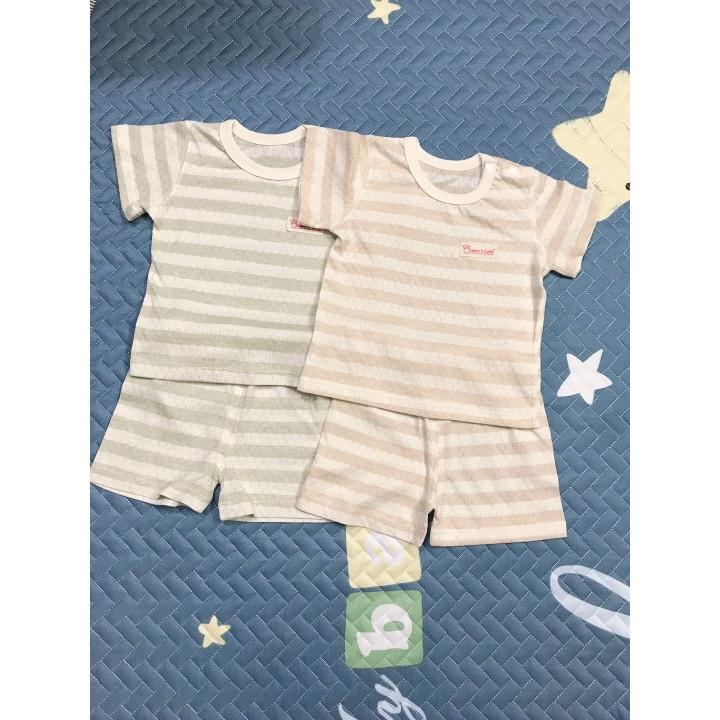 Bộ cộc hè 100% cotton hữu cơ cúc vai MOMMY'S CARE cho bé 0-24 tháng tuổi