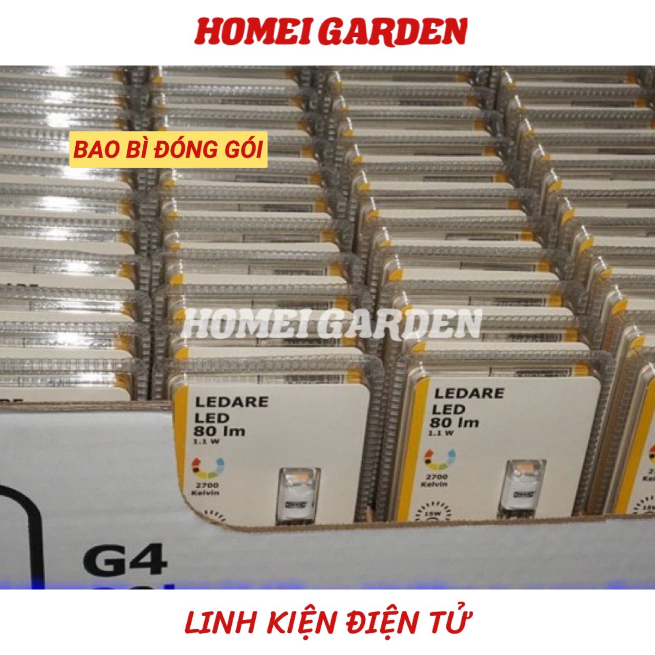 Bóng đèn led vàng G4 12V 1.1W nhiệt độ màu 2700K tuổi thọ cao - HM0104