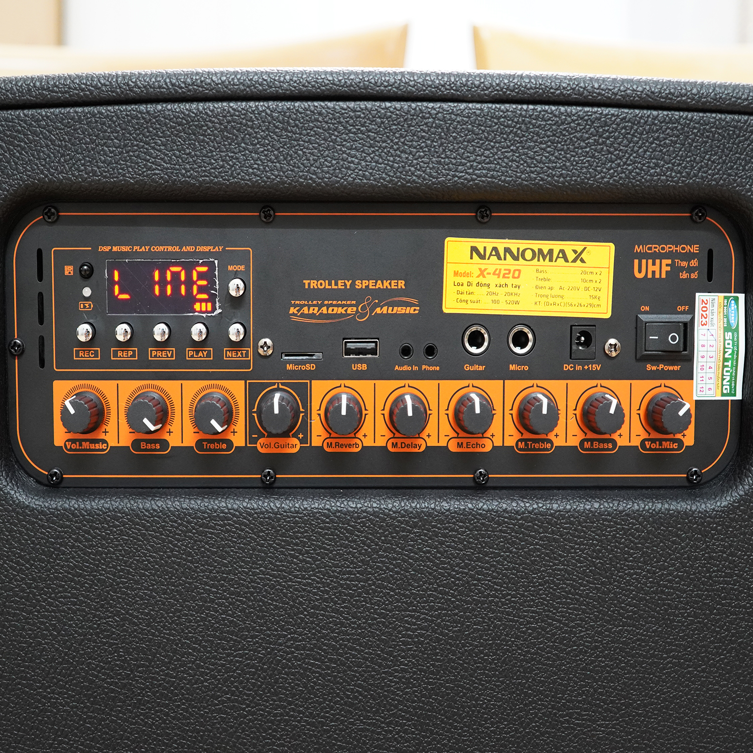 Loa Kéo Karaoke Xách Tay Nanomax X-420 X420 Đen Bass Đôi 20cm Công Suất 520w Hàng Chính Hãng