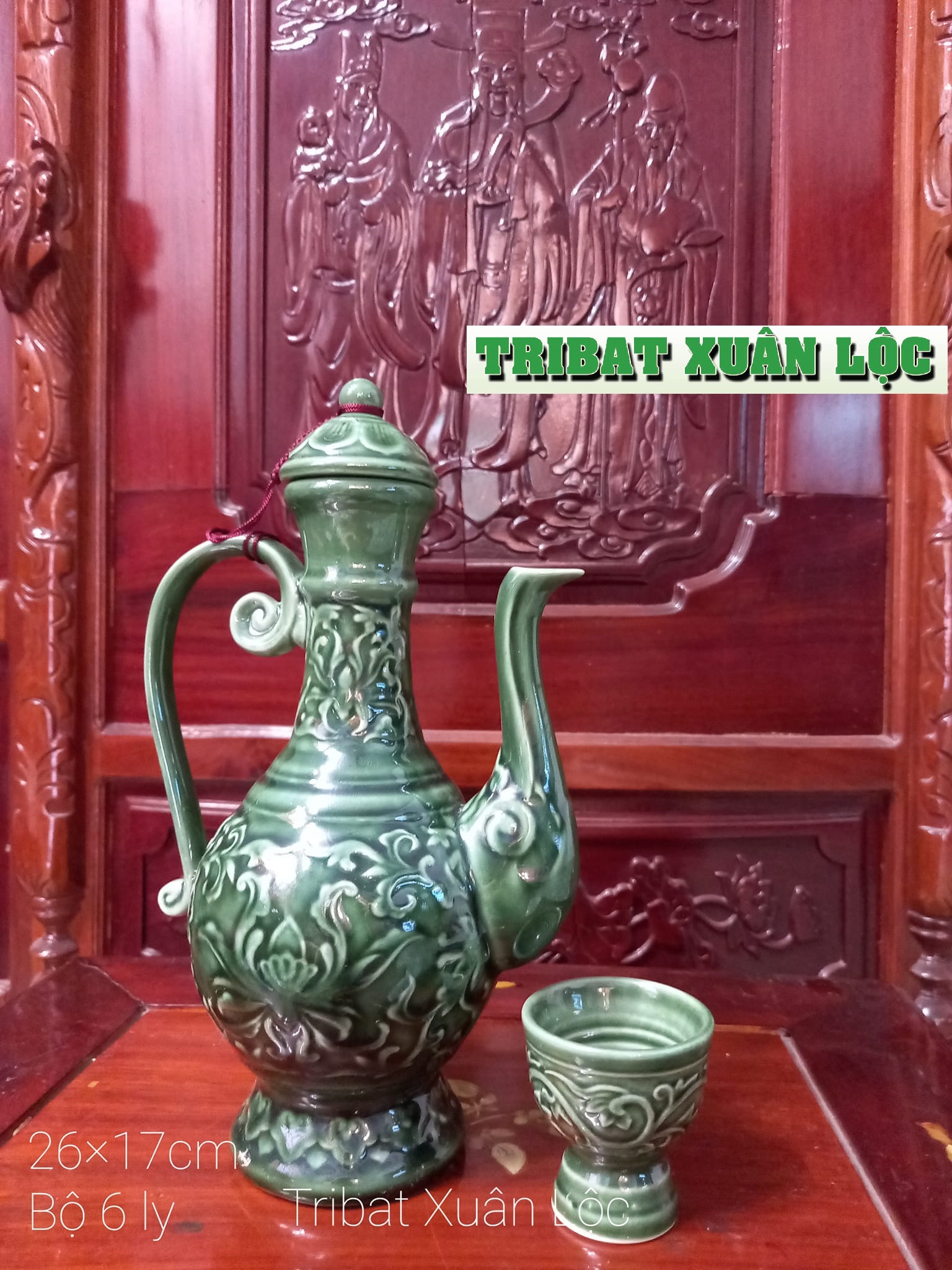 Bộ bình rượu gốm Bát Tràng