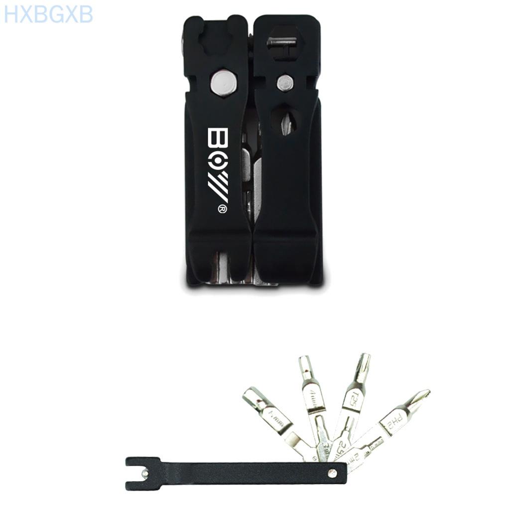 19 In 1 Bike Repair Tools Kit Keychain Removal Tools Screwdrivers Tyre Lever Wrench Bicycle Folding Multi-tool