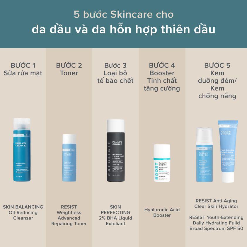 Kem Chống Nắng Hóa Học Cho Da Dầu - Paula's Choice Resist Youth-Extending Daily Mattifying Fluid SPF 50 60ml (Mã 7800)