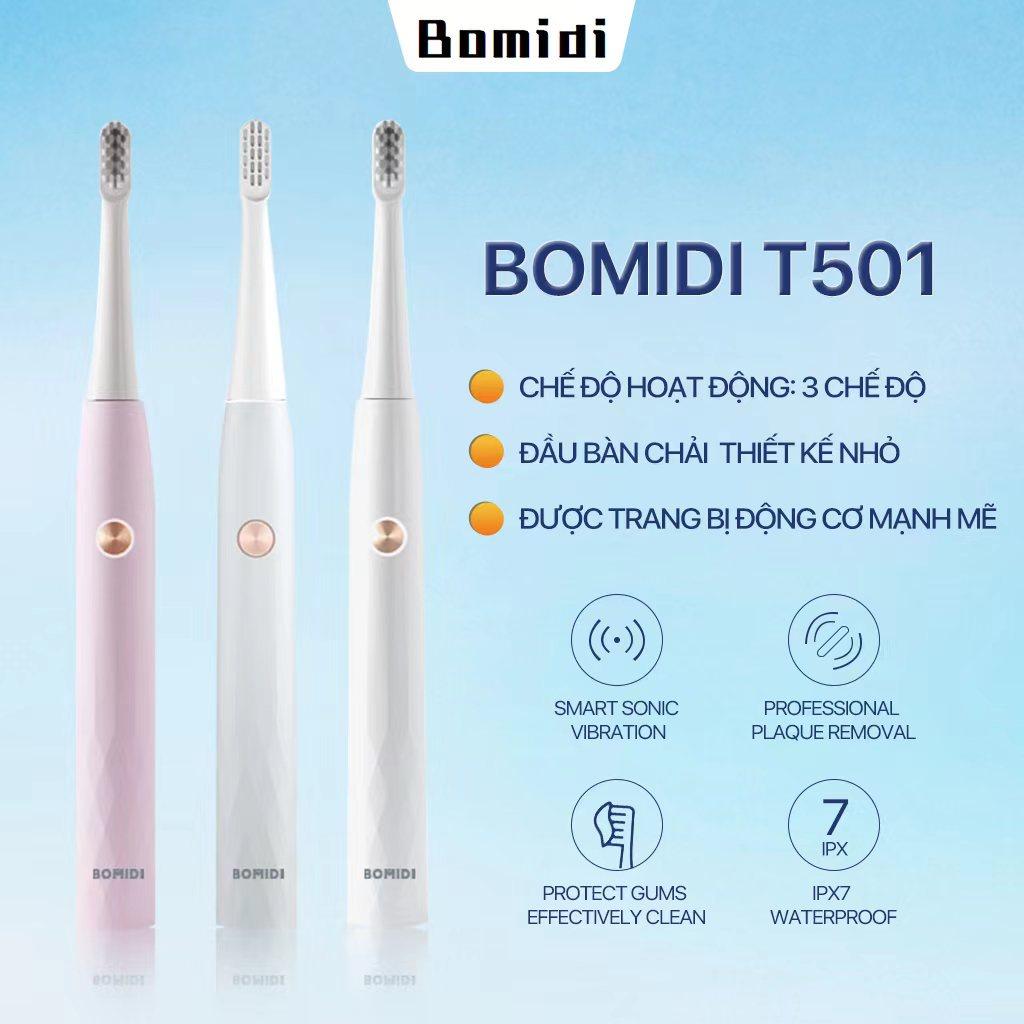 Bàn chải đánh răng điện Bomidi T501 3 chế độ massage kháng nước IPX7 - Hàng nhập khẩu