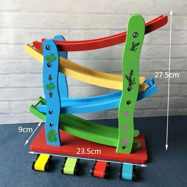 Đồ Chơi Gỗ Xe Trượt 4 Tầng Bằng Gỗ Cho Bé