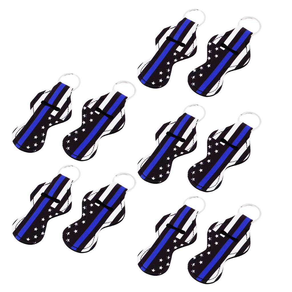 10x Cute Design Chapstick Lipstick Holder Keychain for Women Gifts -Blue