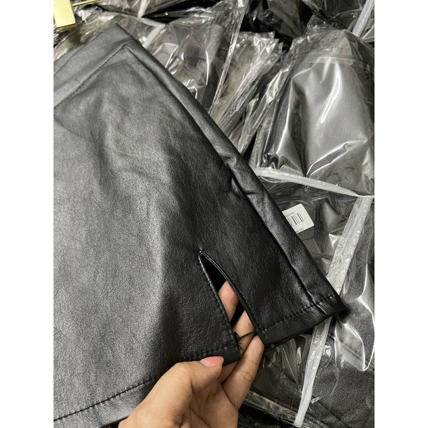 Chân váy da form chữ A ngắn có lót trong phong cách quyến rũ - CV022