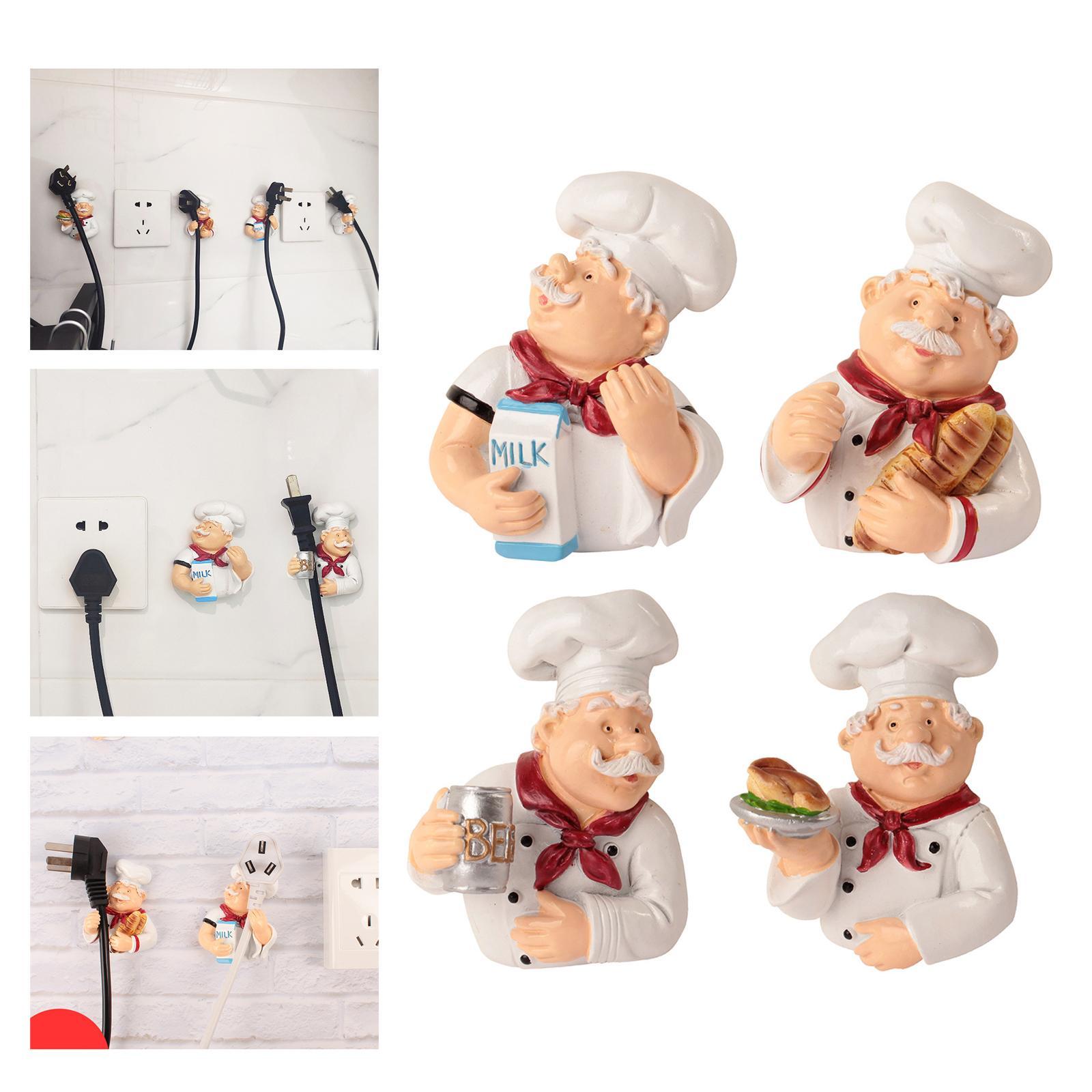 Chef Pattern Cable Clip Hook Wire Management Creative Self Adhesive Hanger