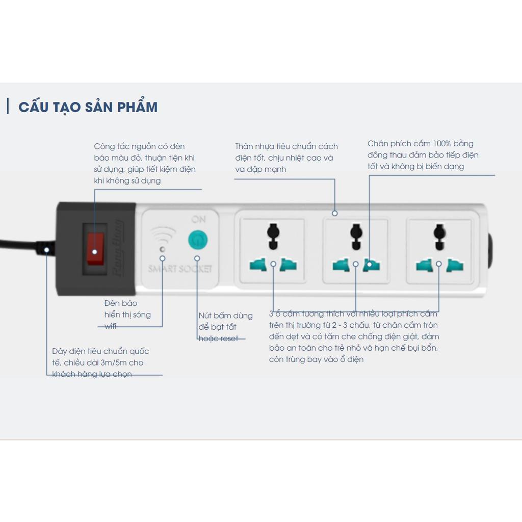 Ổ cắm thông minh Wifi 3m Rạng Đông Model: OC02.WF 3C/3M/10A