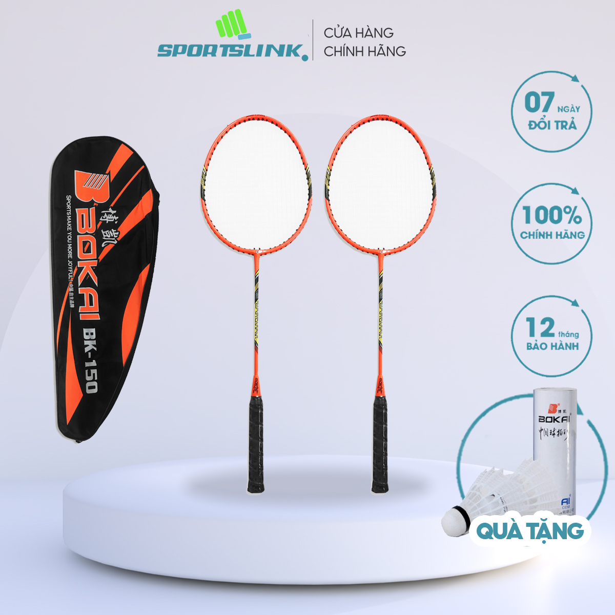 Cặp vợt cầu lông hợp kim nhôm siêu bền Sportslink Bokai BK-150