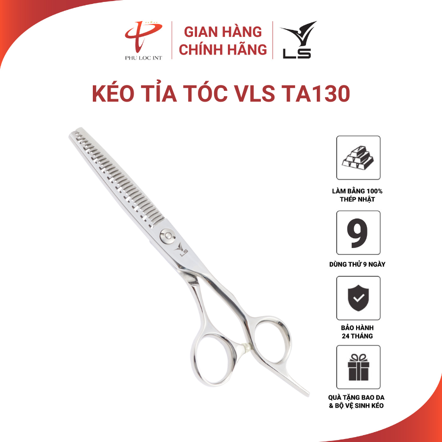 Kéo tỉa tóc VLS TA130 quai offset vênh đỡ ngón cố định - Hàng chính hãng