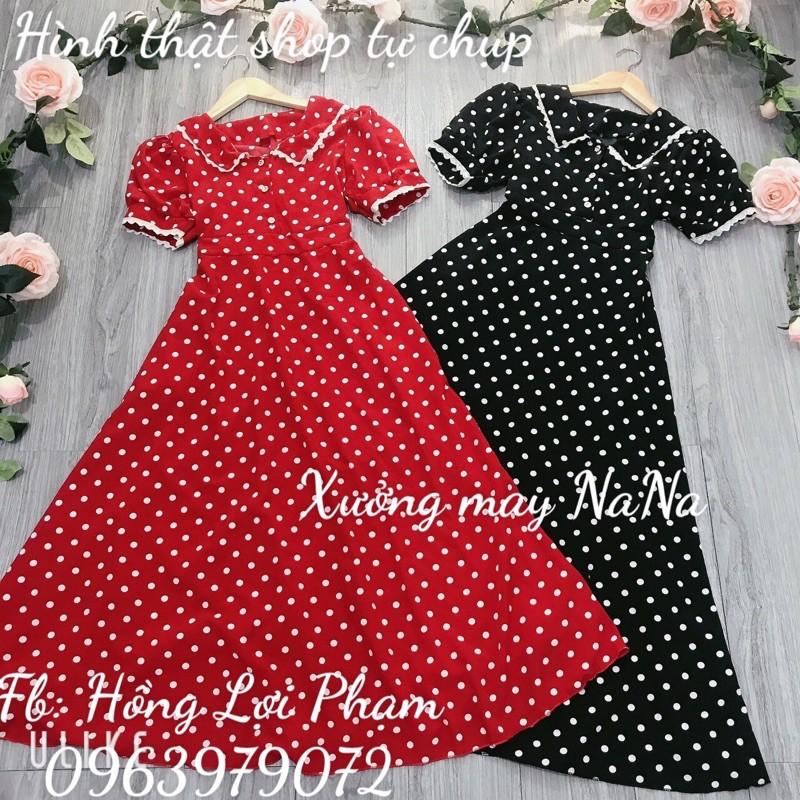 Đầm maxi hoa thiết kế viền ren có túi siêu xinh