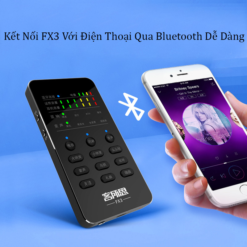 Sound Card XOX FX3 Mobile Bluetooth Thu Âm Live Stream - Hàng Nhập Khẩu