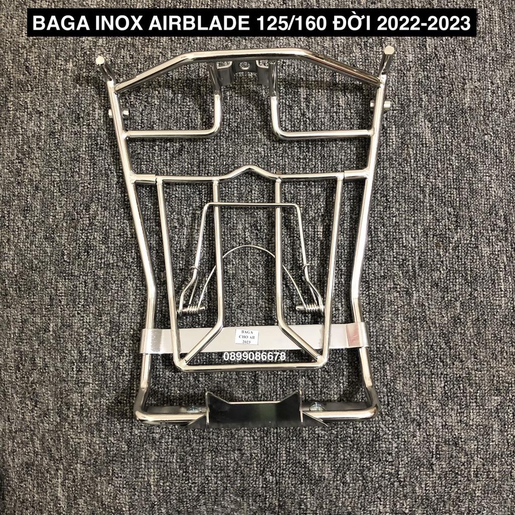 Baga Dành Cho AirBlade (AB) 125/150/160 đời mới 2020 đến 2023 Inox / Sơn Đen / Titan - Loại bắt vào yên gọn gàng, thẩm mỹ cao