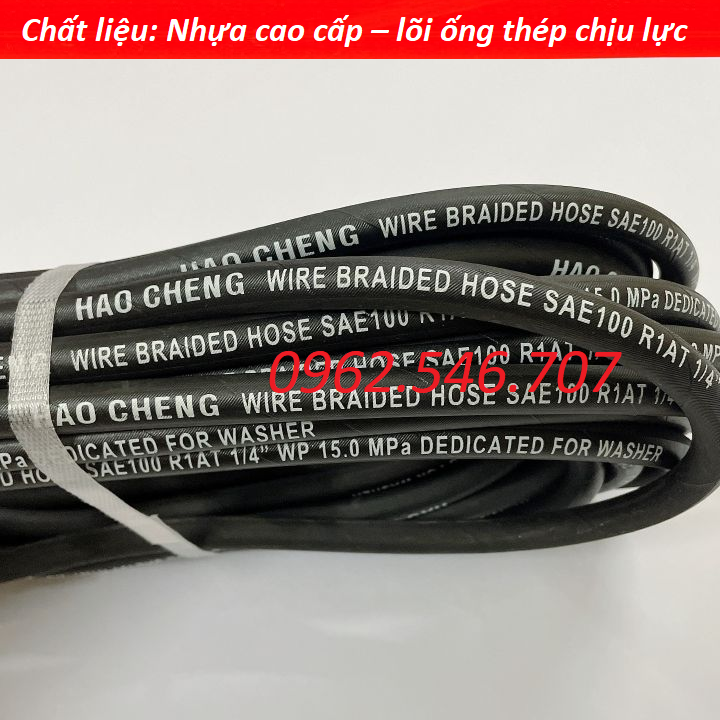 Combo súng rửa xe + dây rửa xe lõi thép 10m 15m 20m lắp cho máy rửa xe gia đình (ren nối với máy 22mm