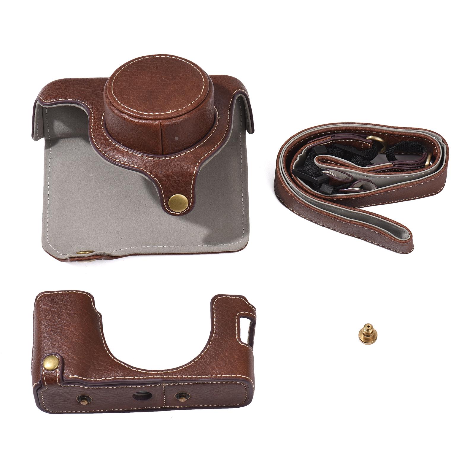 Portable Camera Case Synthetic Leather Camera Carry Bag with Shoulder Strap Replacement for Fujifilm X100V/ X100F Camera