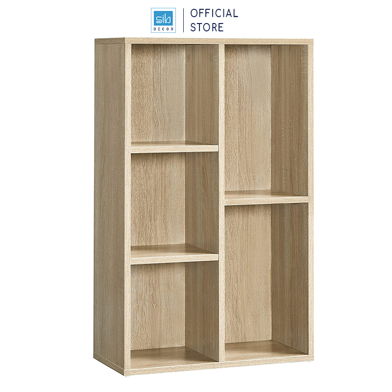 Kệ Sách Gỗ 5 Ngăn Có Hậu 80 x 50 x 24cm SIB Decor Cabinet