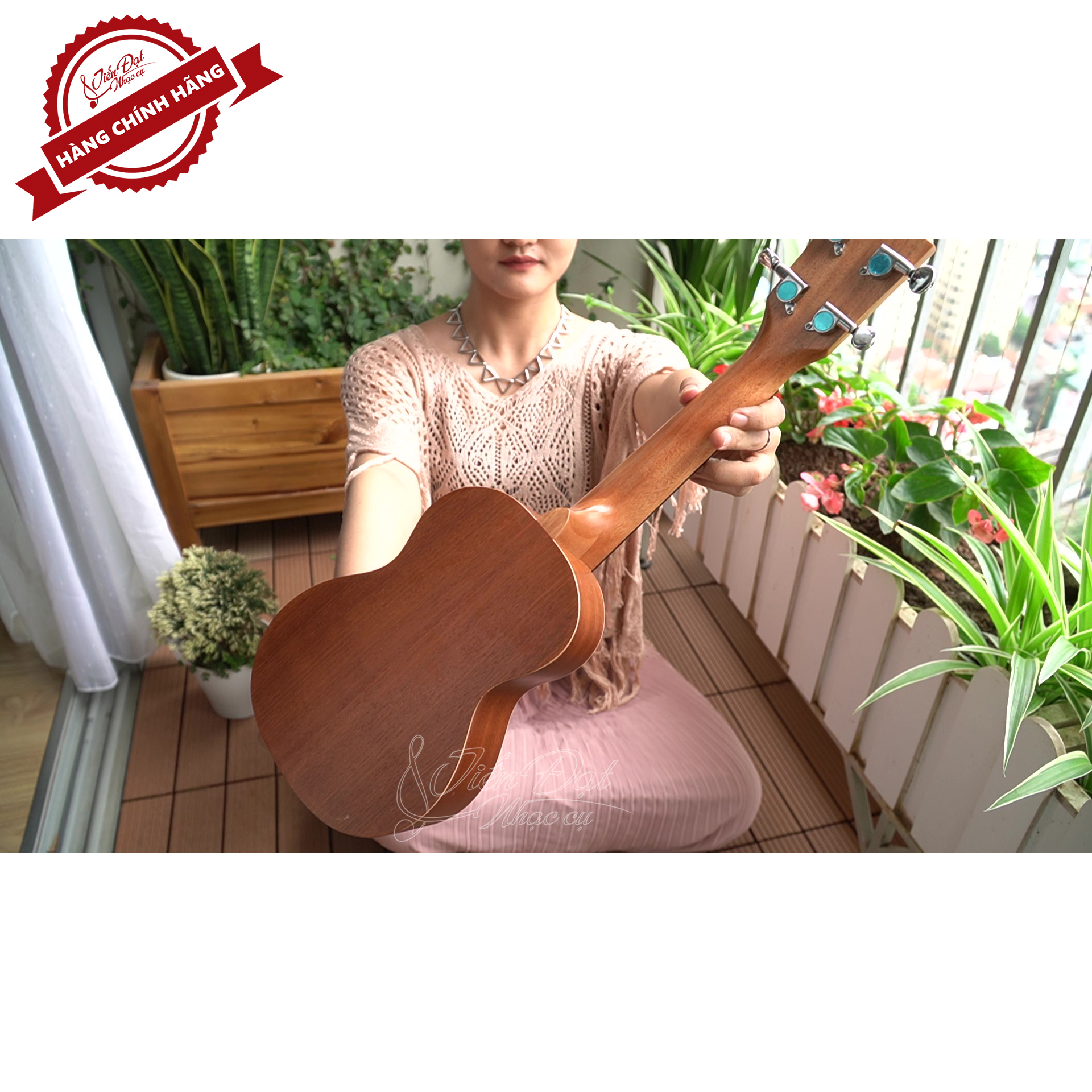 Đàn Ukulele Soprano CHARD U-21H, Mặt Đàn Gỗ Gụ