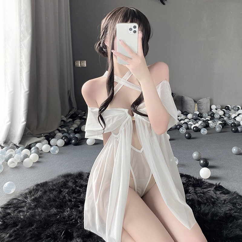 Váy ngủ xuyên thấu liền chip lọt khe sexy gợi cảm P40 - Đầm ngủ hở lưng quyến rũ - Đồ ngủ nữ