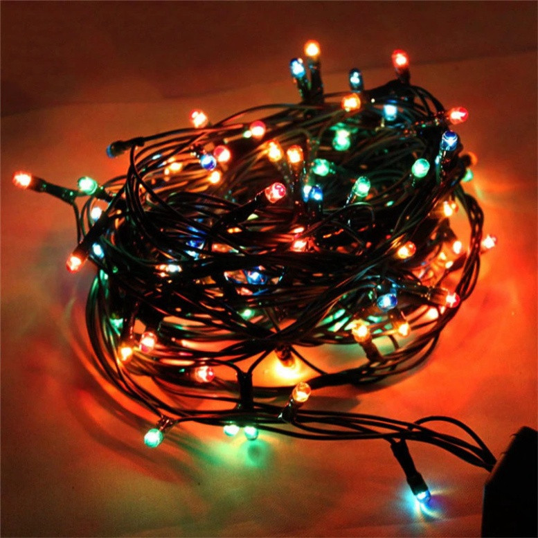 Dây Đèn Led Dài 35M Trang Trí Hình Lục Giác Nhấp Nháy Nhiều Màu Dây