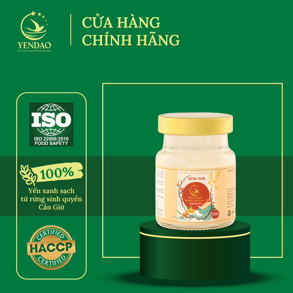 Yến Hũ Gừng tươi Yến Đảo Cải Thiện Sức Khỏe, Giảm Tình Trạng Lão Hóa Trên Da 70ml/ Hũ