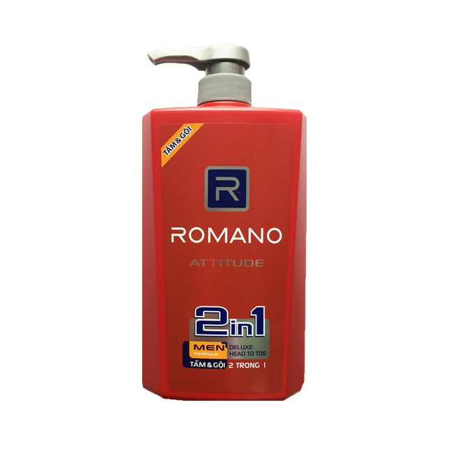Bộ 2 chai Tắm Gội 2in1 Romano Attitude + Tặng 10 gói dầu gội Romano