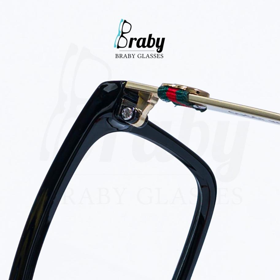 Gọng kính  kính cận mắt vuông GC thời trang nam nữ Braby kim loại kết hợp nhựa cao cấp kiểu dáng sành điệu MK52