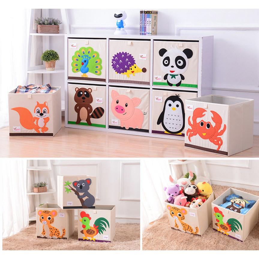 Hộp lưu trữ đồ chơi cho bé hoạ tiết hoạt hình ngộ nghĩnh, chống nước