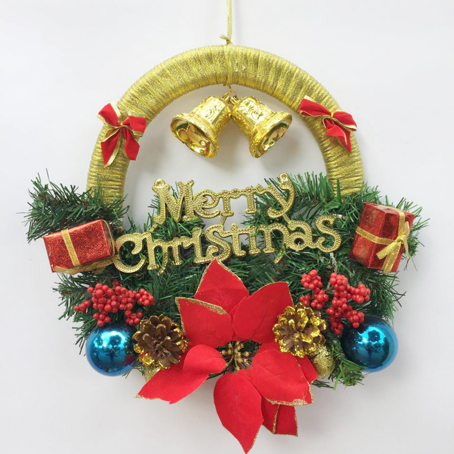 Vòng nguyệt quế trang trí Noel 40cm x 40cm