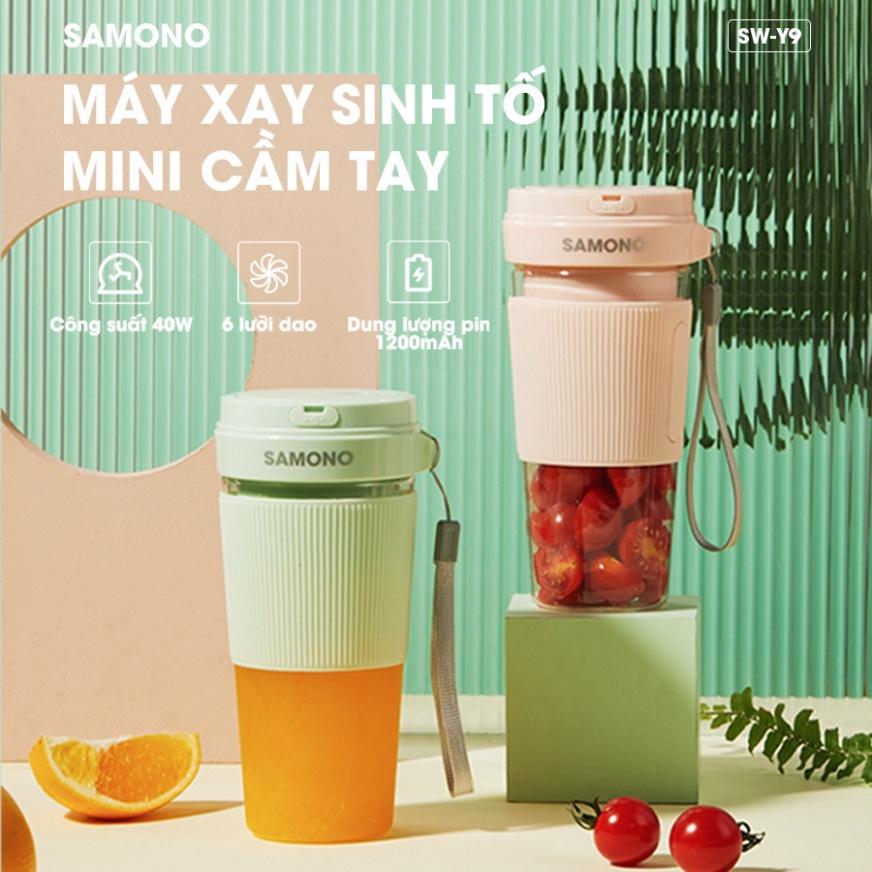 Máy xay sinh tố cầm tay SAMONO Y8 /Y9 Màu tươi tắn phù hợp đi Đi Phượt - Hàng chính hãng