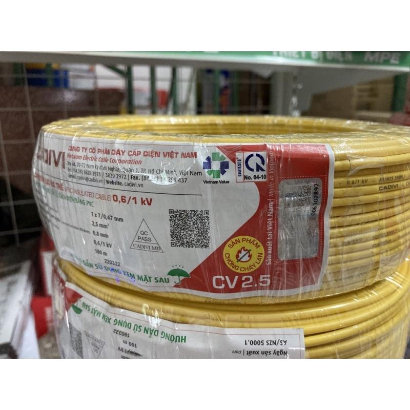 Dây điện Cadivi 2.5 đơn 7 sợi CV 2.5