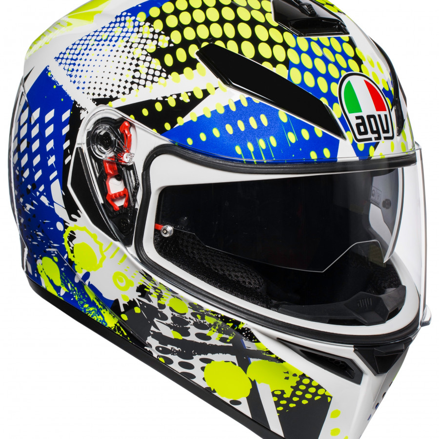 NÓN BẢO HIỂM K-3 SV AGV E2205 MULTI ASIA3 POP WHITE/BLUE/LIME