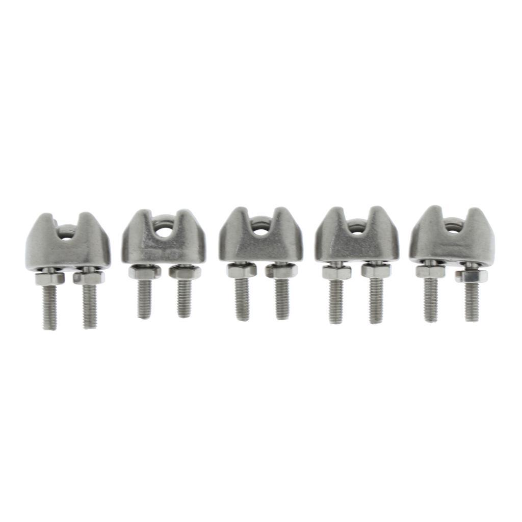 5pcs/lot 304 Stainless Steel Saddle Clamps Cable Wire Rope Clip Fasteners M3/M4/M5/M6 2mm/3mm/4mm/5mm/6mm/8mm