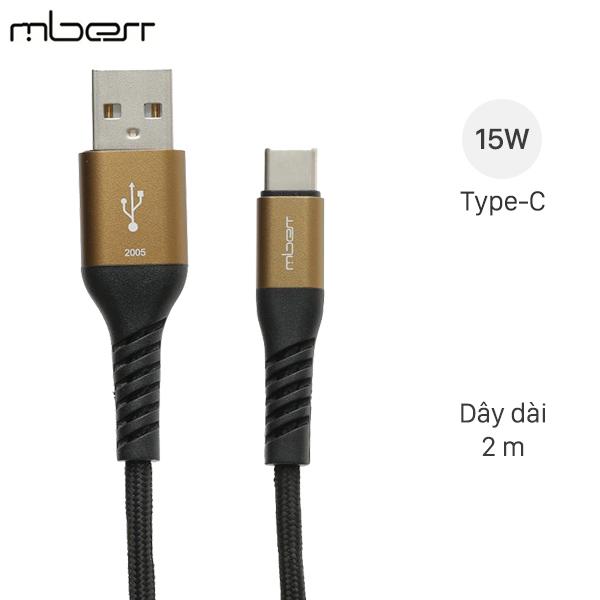 Cáp Type C 2m Mbest DS463X-WB Đen - Hàng chính hãng