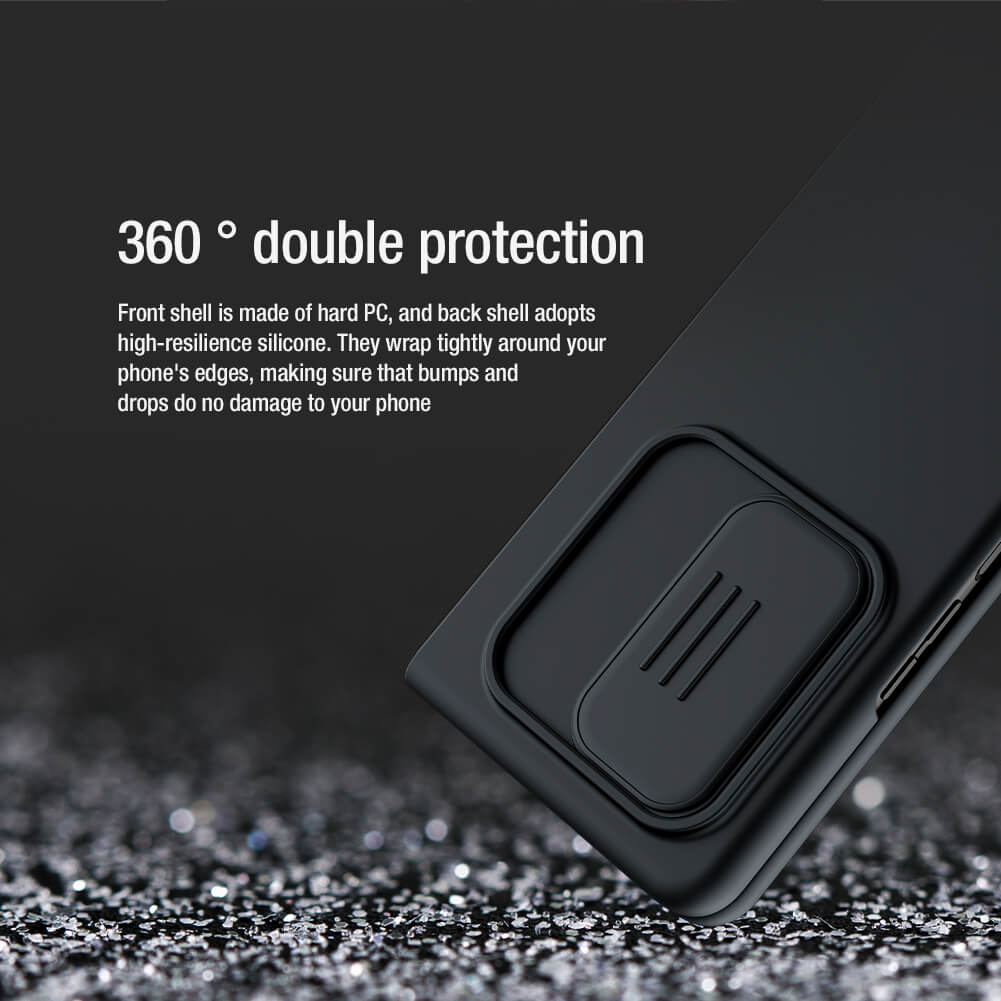 Ốp lưng chống sốc silicon cho Samsung Galaxy Z Fold 3 bảo vệ Camera hiệu Nillkin Camshield Silky Silicon Case (chống sốc cực tốt, chất liệu cao cấp, có khung và nắp đậy bảo vệ Camera) - hàng nhập khẩu 