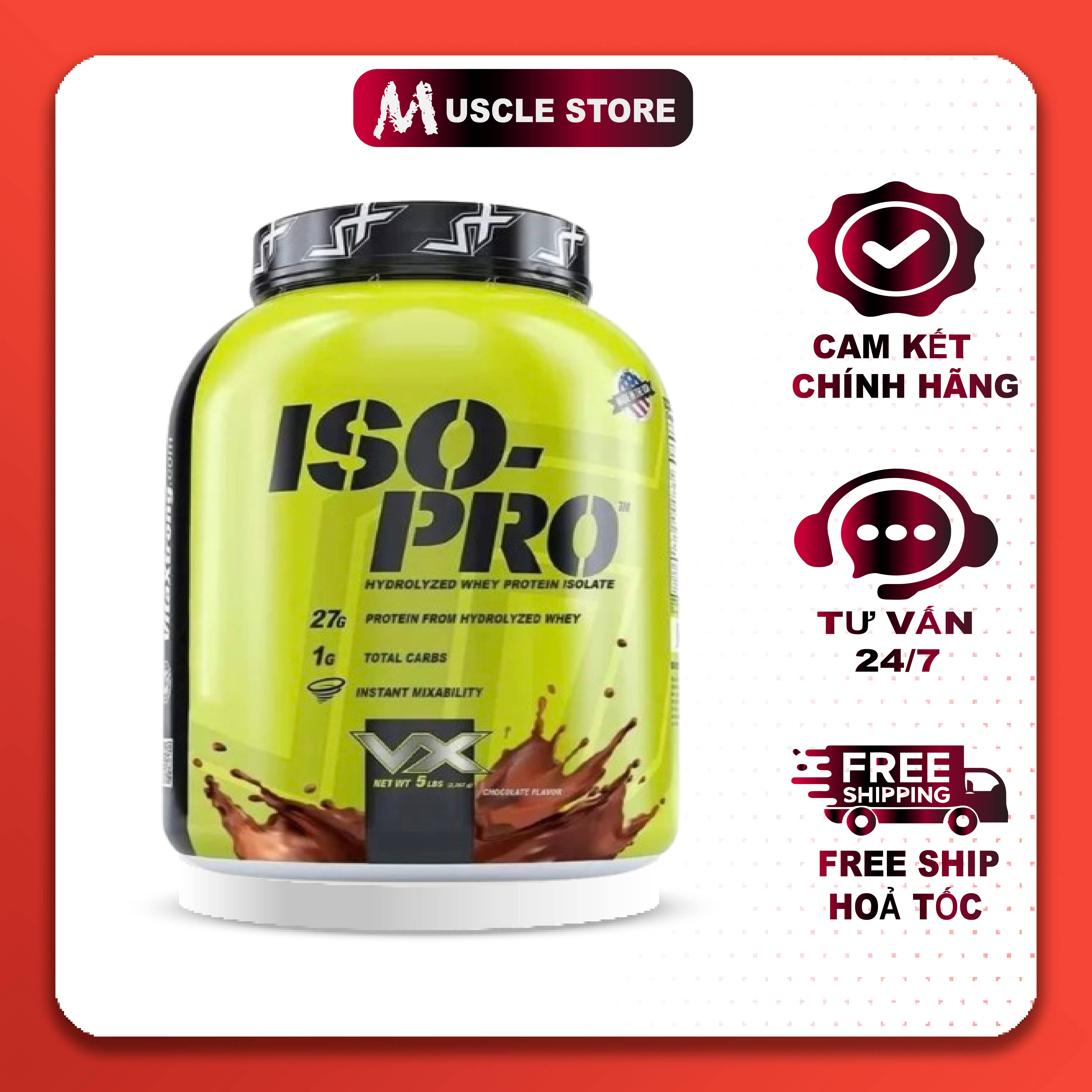 Vitaxtrong ISO PRO (5LBS), Whey Protein 100% Hydrolyzed SIÊU TINH KHIẾT, TĂNG CƠ