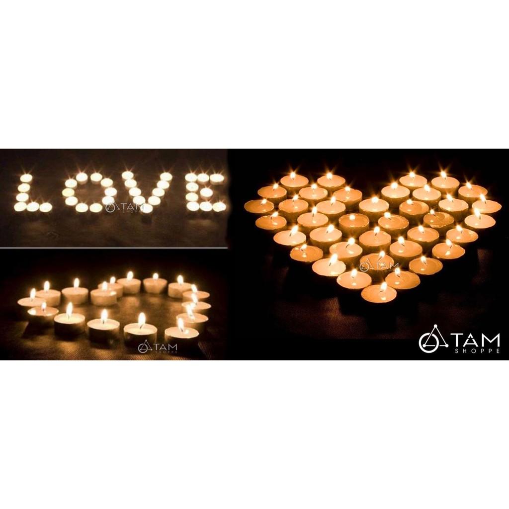 Nến Tealight không khói không mùi cháy hơn 4 tiếng vỉ 100 viên