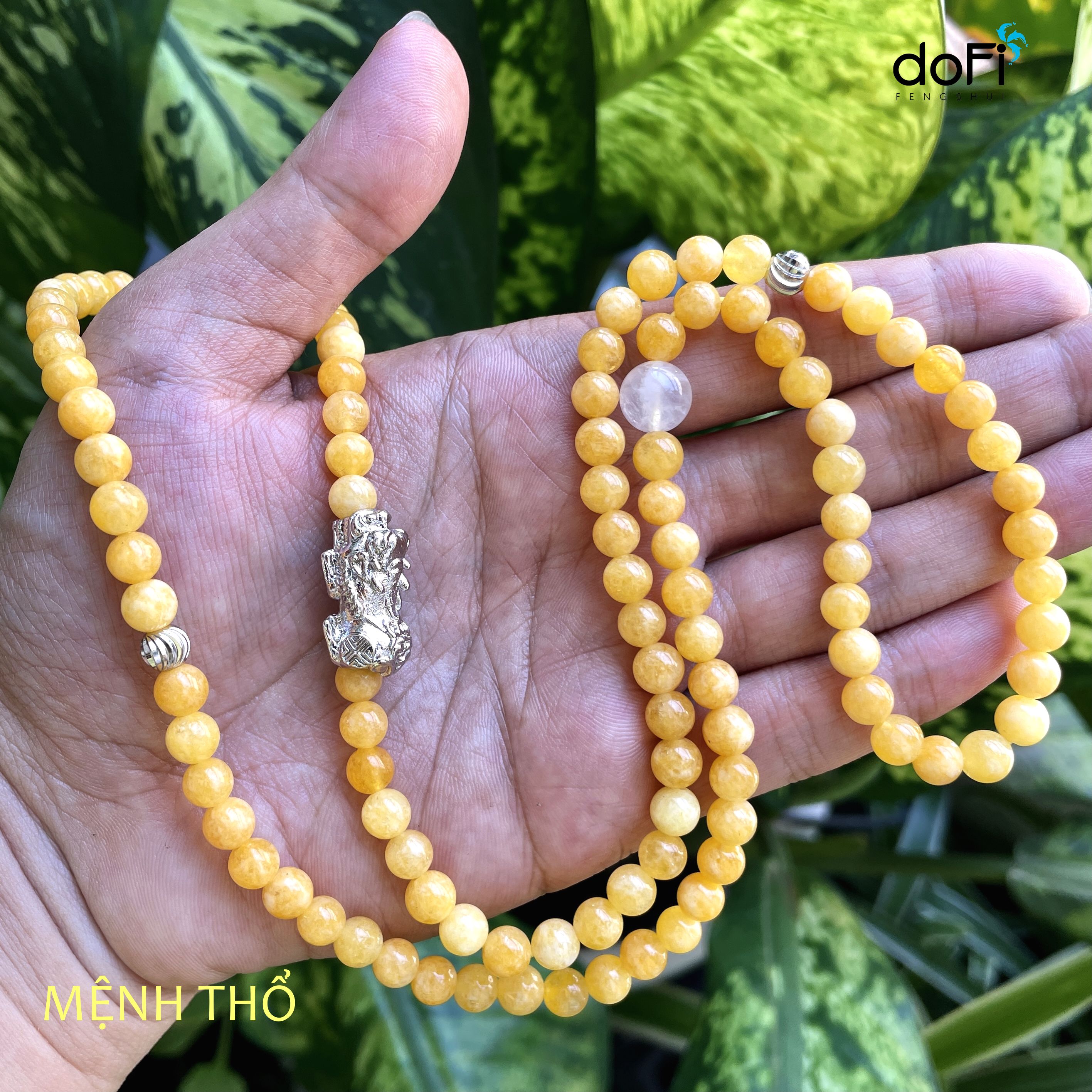 TRÀNG HẠT MẬT LẠP VÀNG + ĐÁ MẶT TRĂNG PHỐI TỲ HƯU