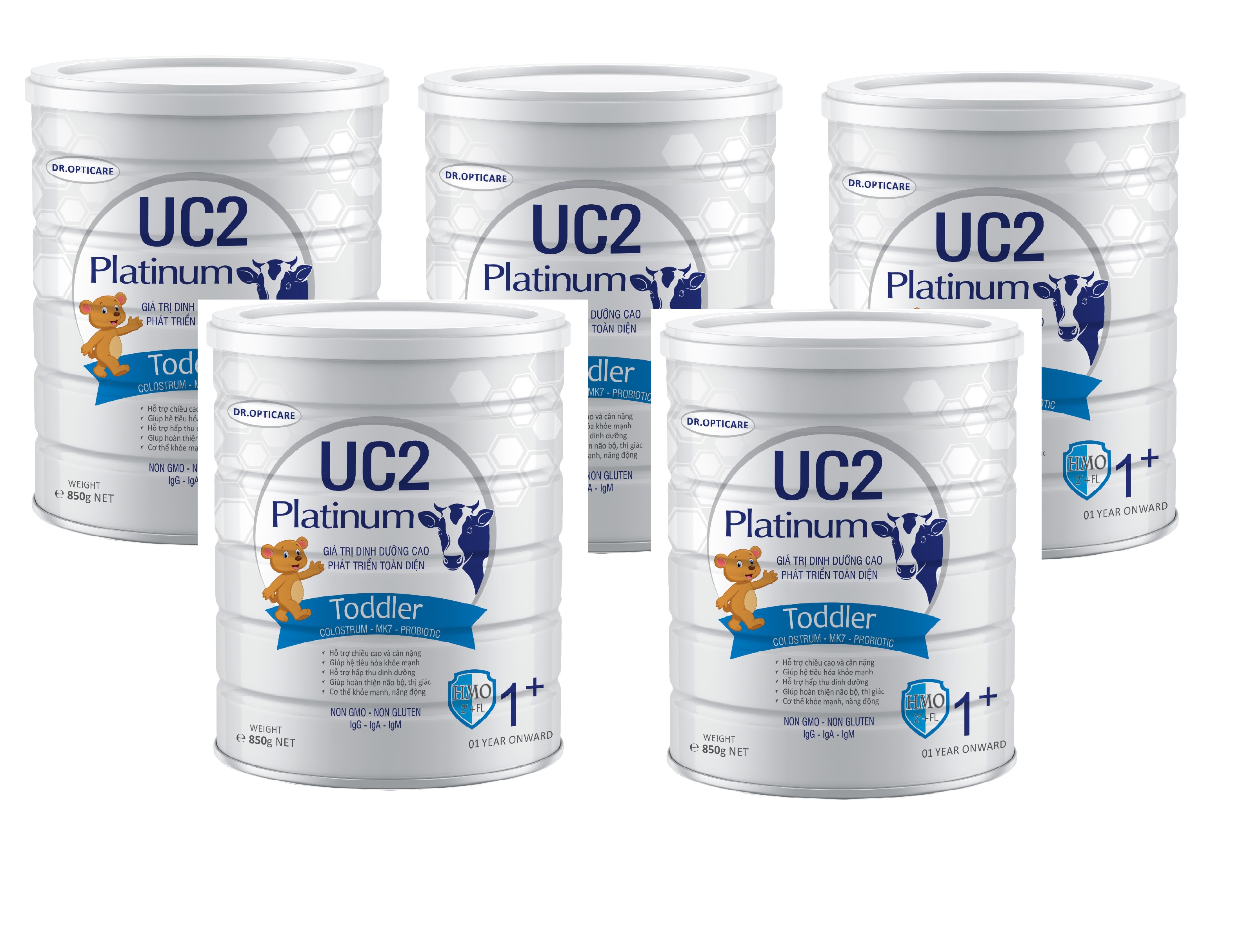 Combo 5 lon Sữa Bột UC2 Platinum Toddler 1+ lon 850gr