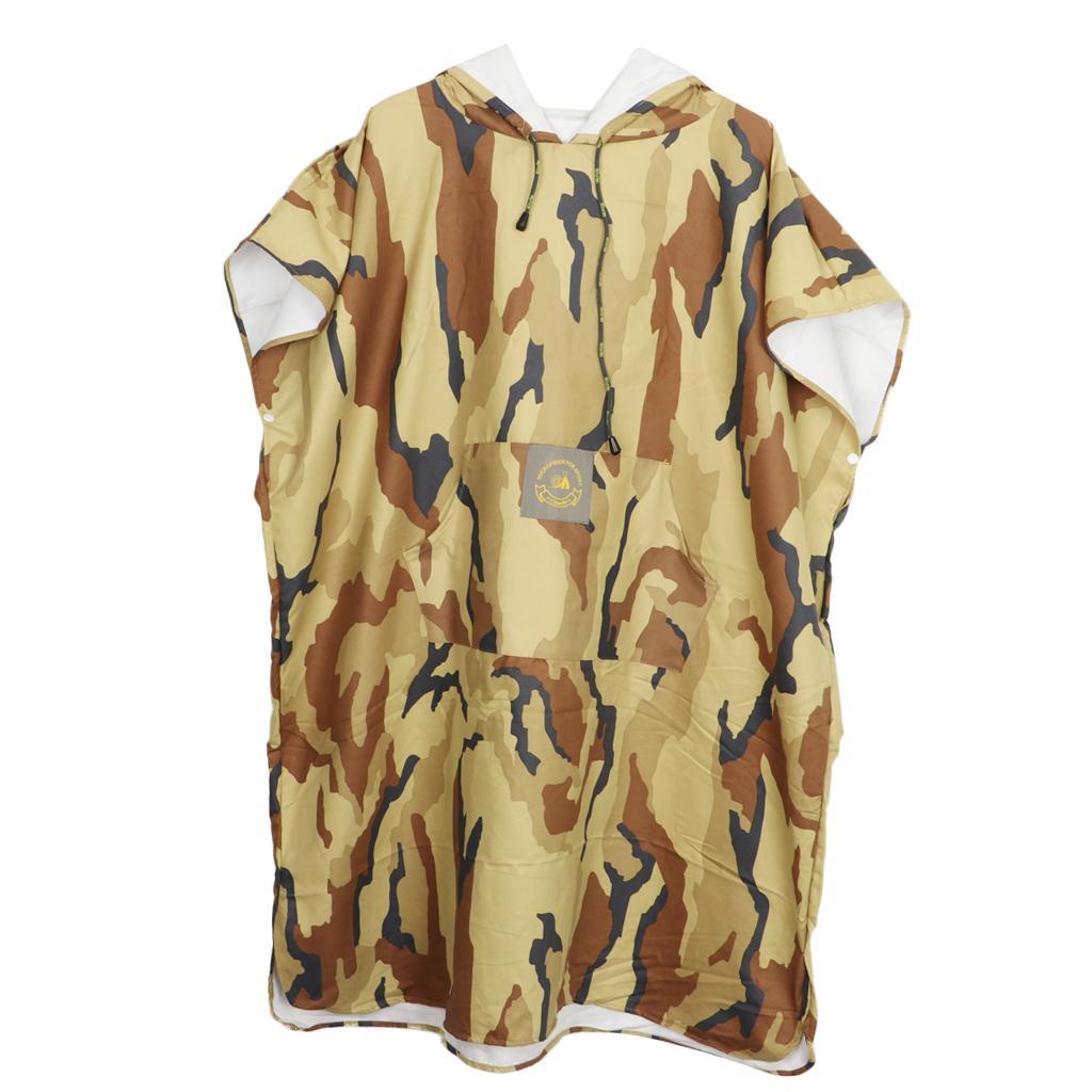 EDTara Camouflage Bathing Robe Wetsuit Changing Towel Poncho Unisex Adults