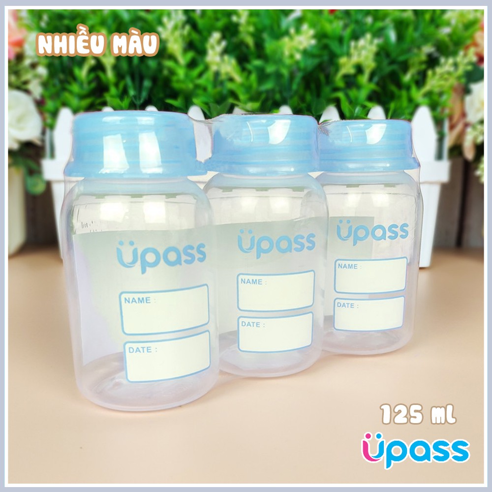 Bộ 3 Bình trữ sữa UPASS (không hộp) 125ml/b UP0101W cất trữ tiện lợi