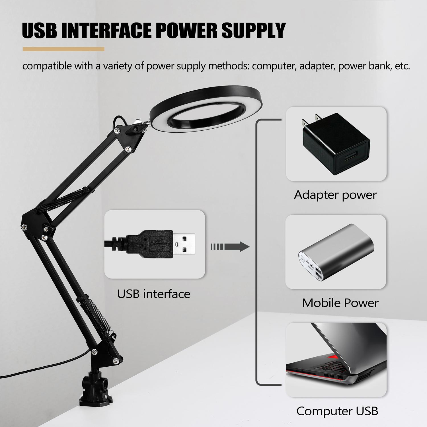 Đèn Bàn Led USB đọc sách có thể gập lại với 2 chế độ điều chỉnh độ sáng cho người cao tuổi và học sinh