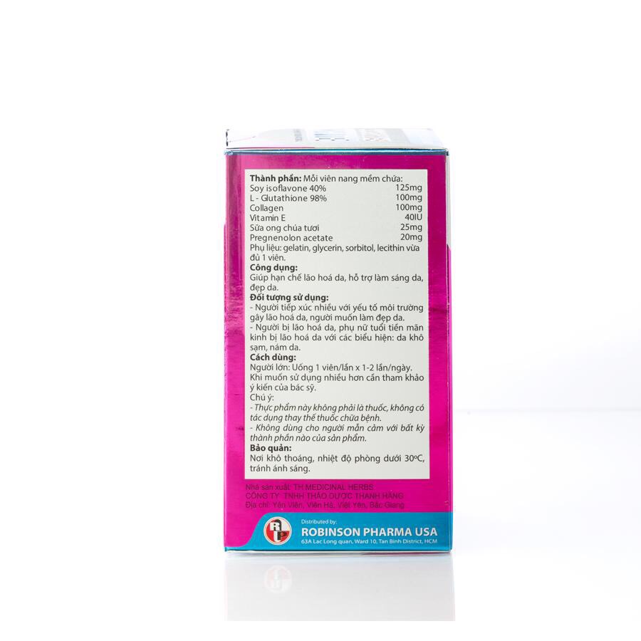 TPCN- Robinson Pharma USA- Cosme white - Viên uống dưỡng trắng da, mặt, body, mờ thâm, nám, trắng sáng toàn thân tự nhiên (60 viên)