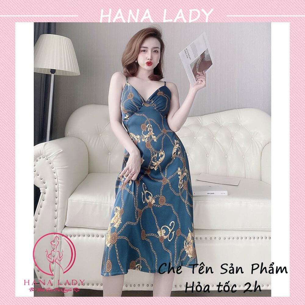 Váy ngủ lụa quyến rũ - Đầm ngủ sexy cao cấp kèm mút ngực dáng dài gợi cảm