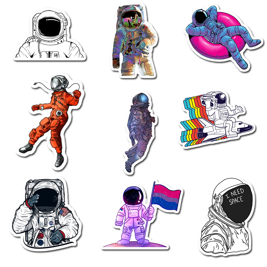 Sticker Phi hành gia Astronaut  decal dán laptop , điện thoại hình dán trang trí