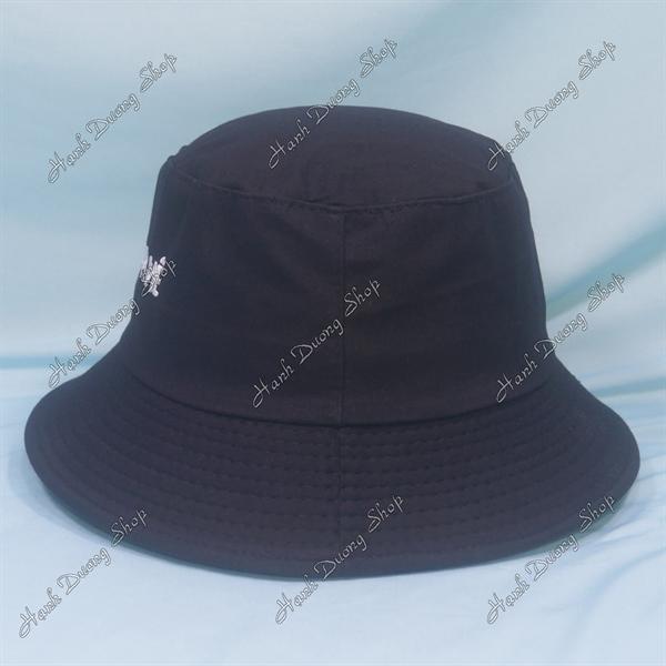 Nón tai bèo mũ bucket vành nhỏ thêu chữ Làm Vì Đam Mê - Đen